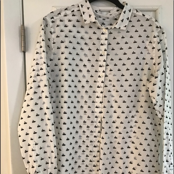 Uniqlo Tops - UNI QLO Cotton Shirt with Swans. Size L